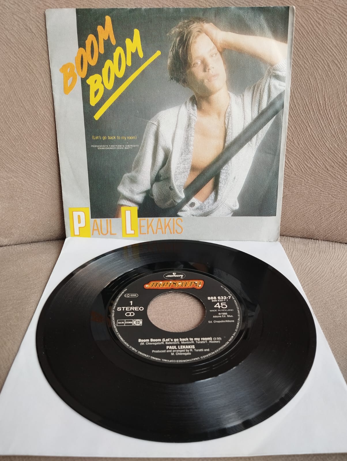 Paul Lekakis – Boom Boom (Let’s Go Back To My Room)  - 1986  Hollanda Basım 45lik Plak-2.EL