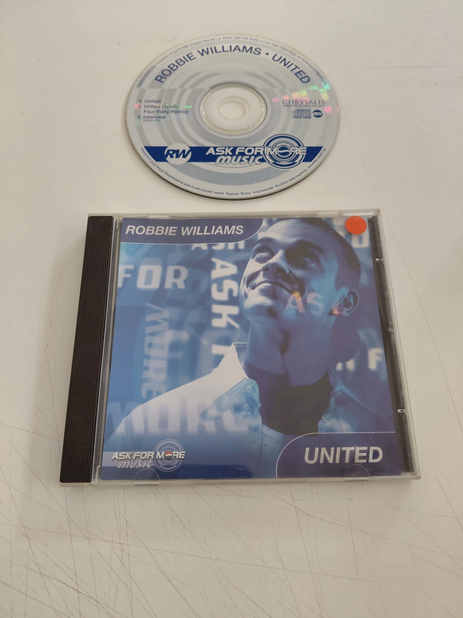 Robbie Williams  – United – 2000 Avrupa Basım - CD /CD-ROM Single /Promo-2.el