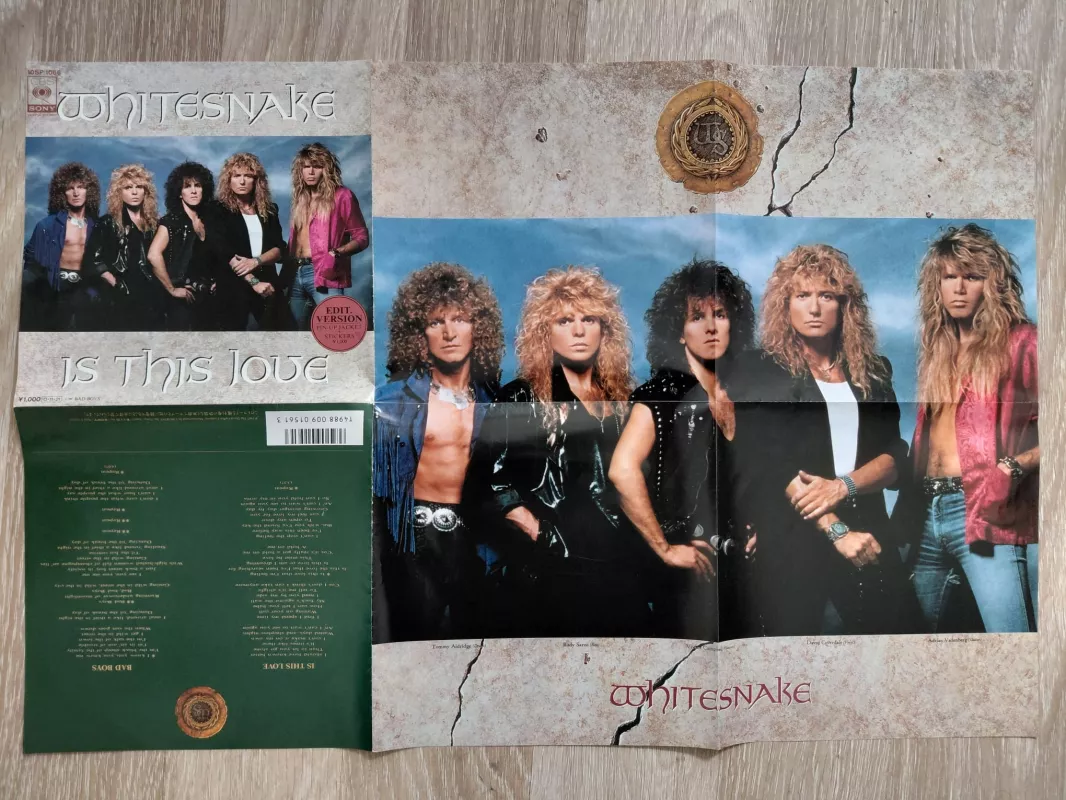 WHITESNAKE ‎– Is This Love (Edit. Version) - 1987 Japonya Basım 45lik Plak / Poster Kapak-2.el