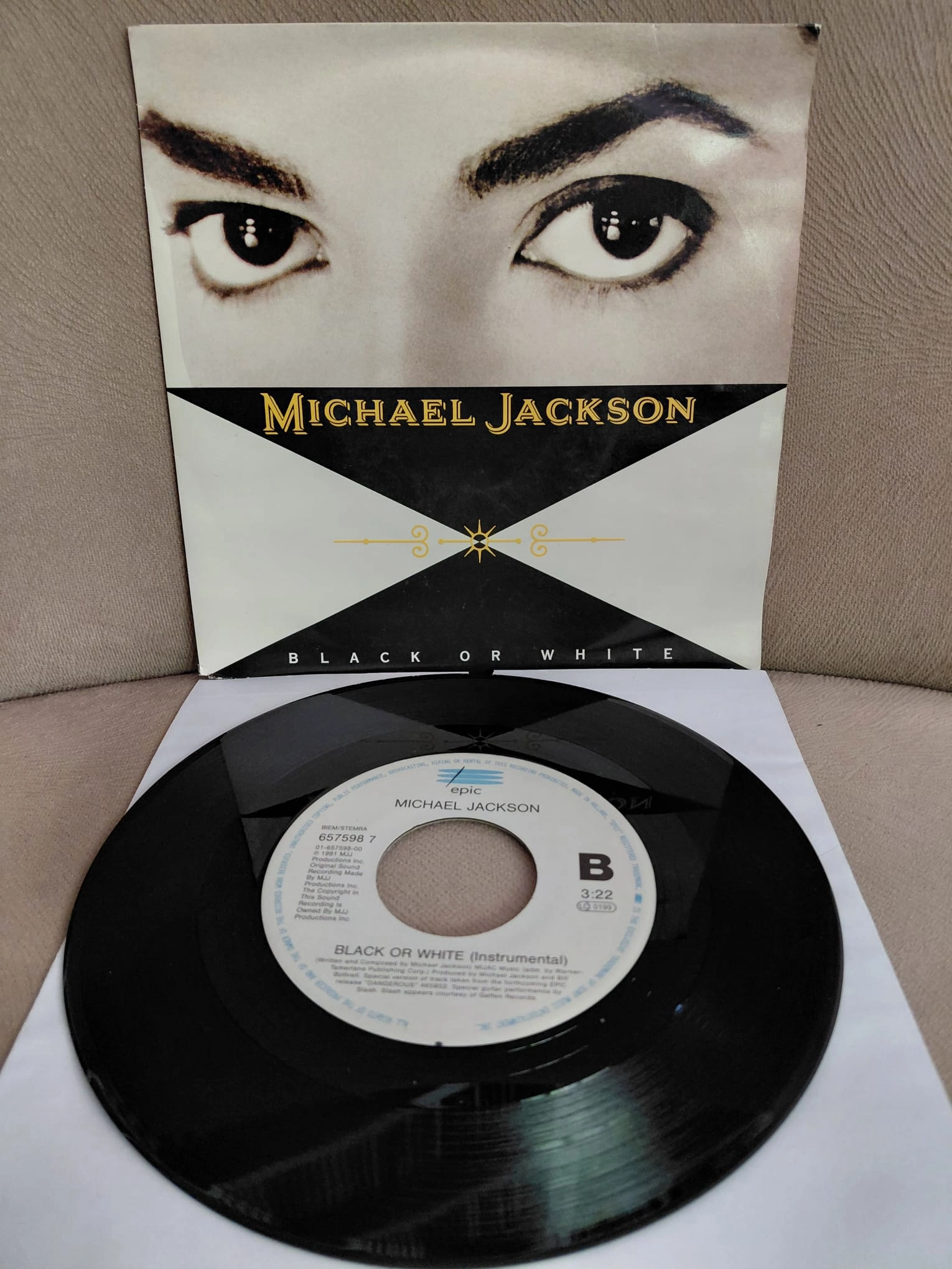 Michael Jackson  – Black Or White - 1991  İngiltere Basım  45lik Plak-2.el
