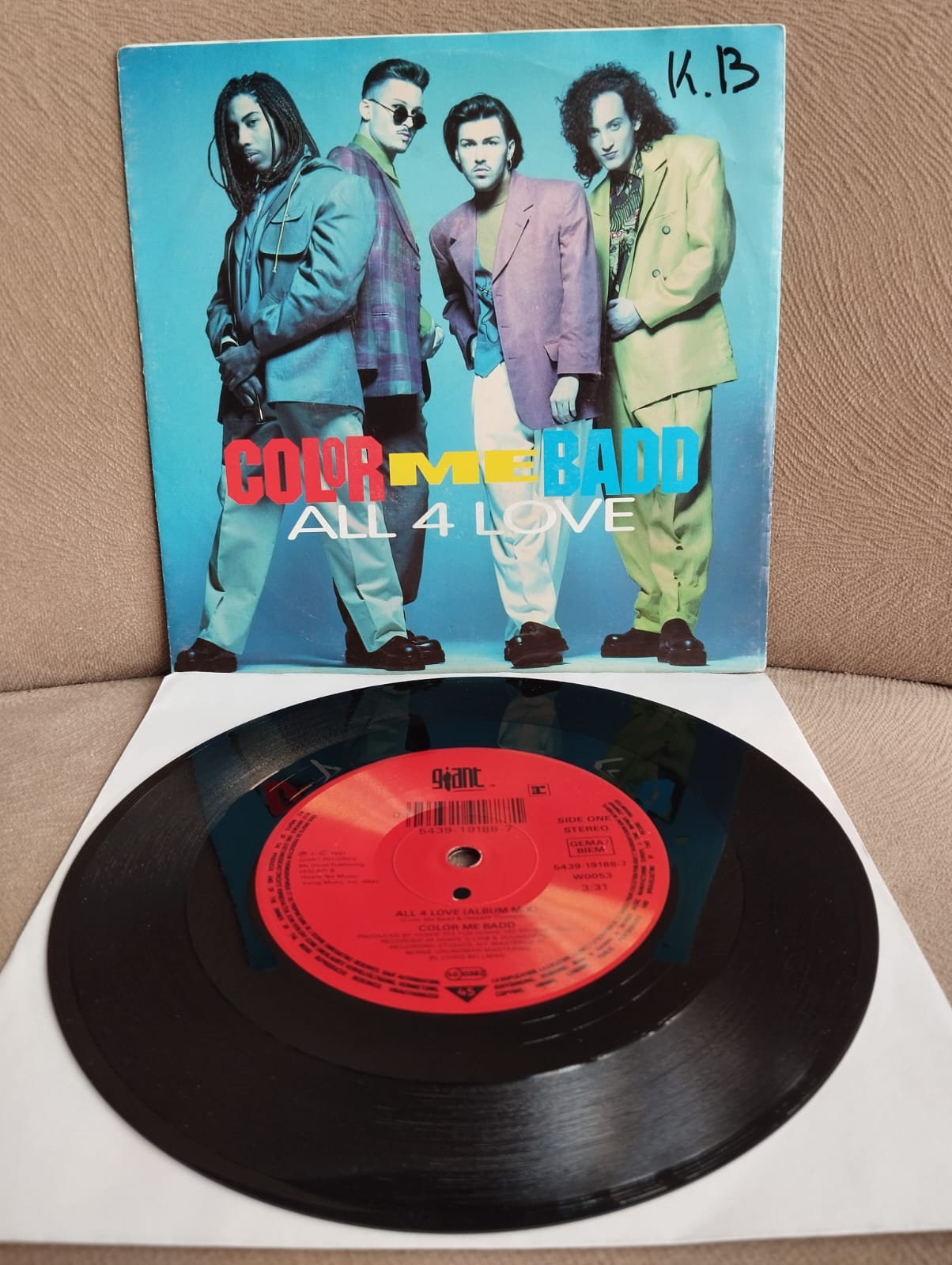 Color Me Badd – All 4 Love - 1991 Almanya Basım 45lik Plak-2.el