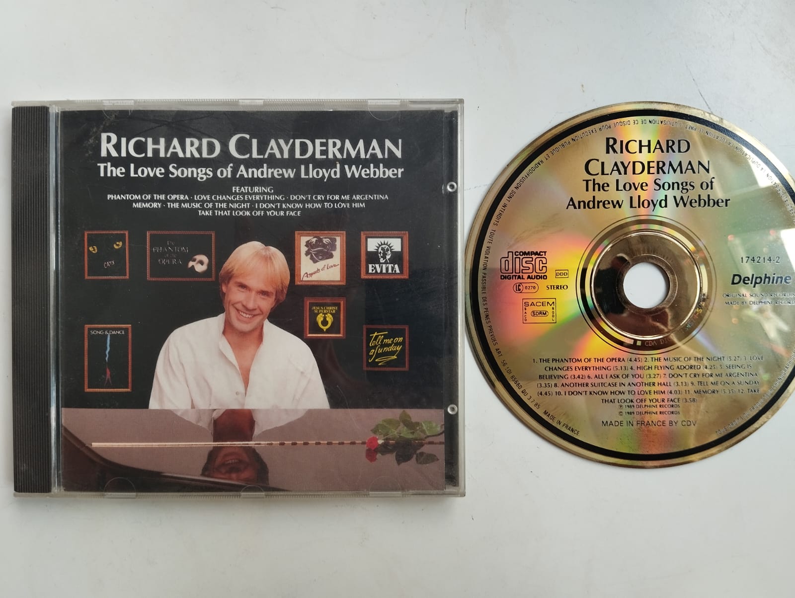 Richard Clayderman – The Love Songs of Andrew Lloyd Webber - 1989 Fransa Basım - 2. El CD Albüm