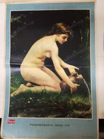PINARBAŞINDA GENÇ KIZ-RESSAM:EMILE MUTTE TABLO POSTER 34X50 CM  BOYUTLARINDA