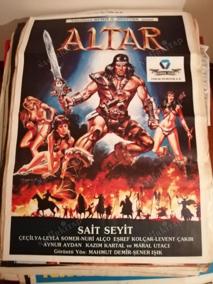 ALTAR - SAİT SEYİT NURİ ALÇO EŞREF KOLÇAK DÖNEM BASKI FİLM Afişi ( YERLİ CONAN :) - 70X100 CM EBATLARINDA