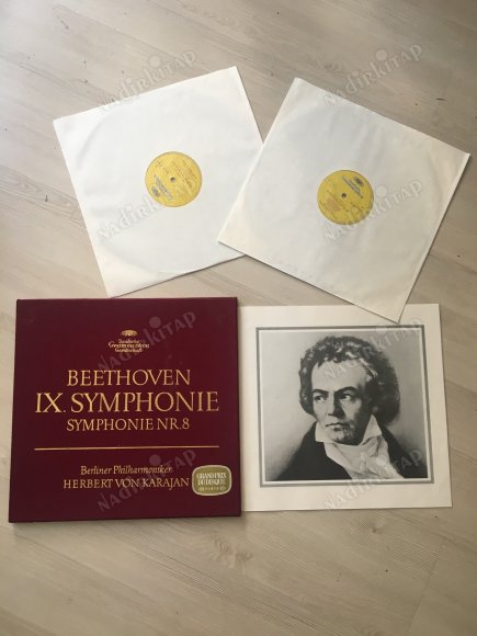 BEETHOVEN IX. SYMPHONIE- HERBERT VON KARAJAN- BERLINER PHILHARMONIKER- 1964 ALMANYA BASKI 2XLP BOX SET PLAK