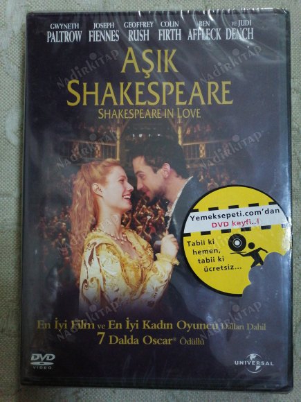 AŞIK SHAKESPEARE (SHAKESPEARE IN LOVE ) - 2. EL DVD FİLM - 119 DAKİKA  - AÇILMAMIŞ AMBALAJINDA