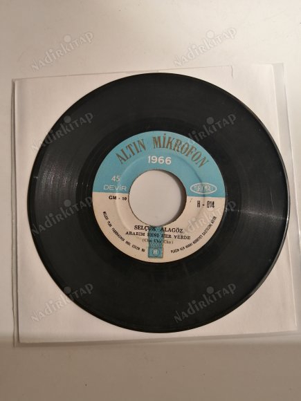 SELÇUK ALAGÖZ - 1966 ALTIN MİKROFON - ARARIM SENİ HER YERDE / BAHÇELERE GELDİ BAHAR  - 45 LİK PLAK