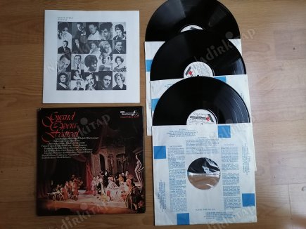 GRAND OPERA FESTIVAL - PAVAROTTI TEBALDI GHIAUROV BAKER 3xLP LİK BOX SET 1973 UK BASIM PLAK 2. EL