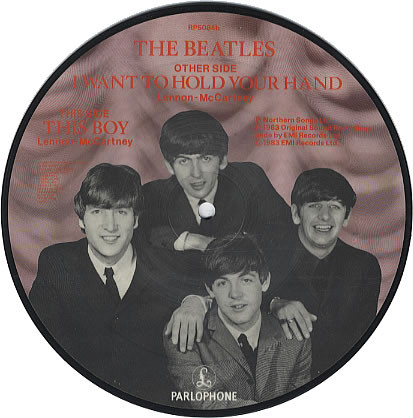 BEATLES - I Want To Hold Your Hand  / This Boy - İngiltere 1983  Basım 45lik Picture Disc