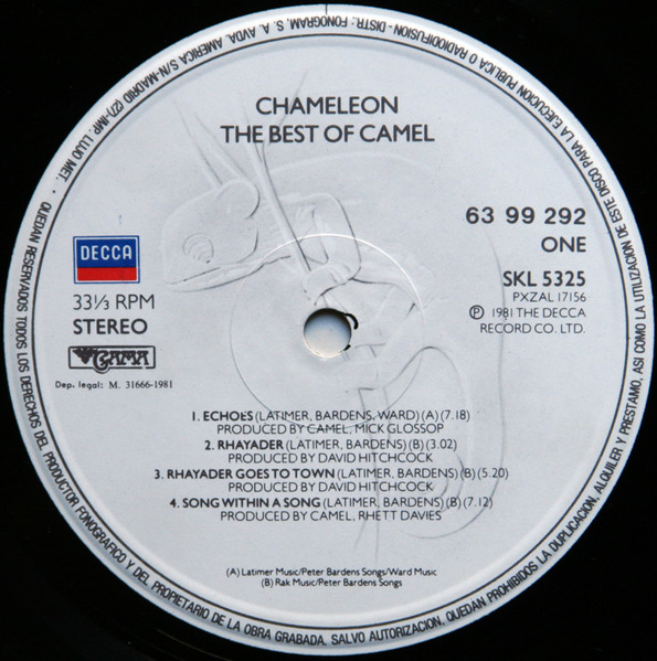 CAMEL - Chameleon /The Best Of Camel - 1981 İspanya Basım LP 33 LÜK PLAK