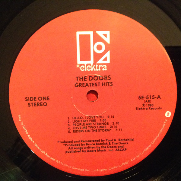 THE DOORS - GREATEST HITS - 1980 USA Basım Albüm - 33 lük LP Plak