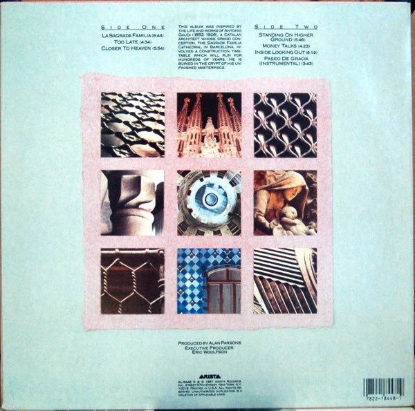 The Alan Parsons Project - Gaudi  - 1987 USA Basım LP Plak Albüm 2.EL