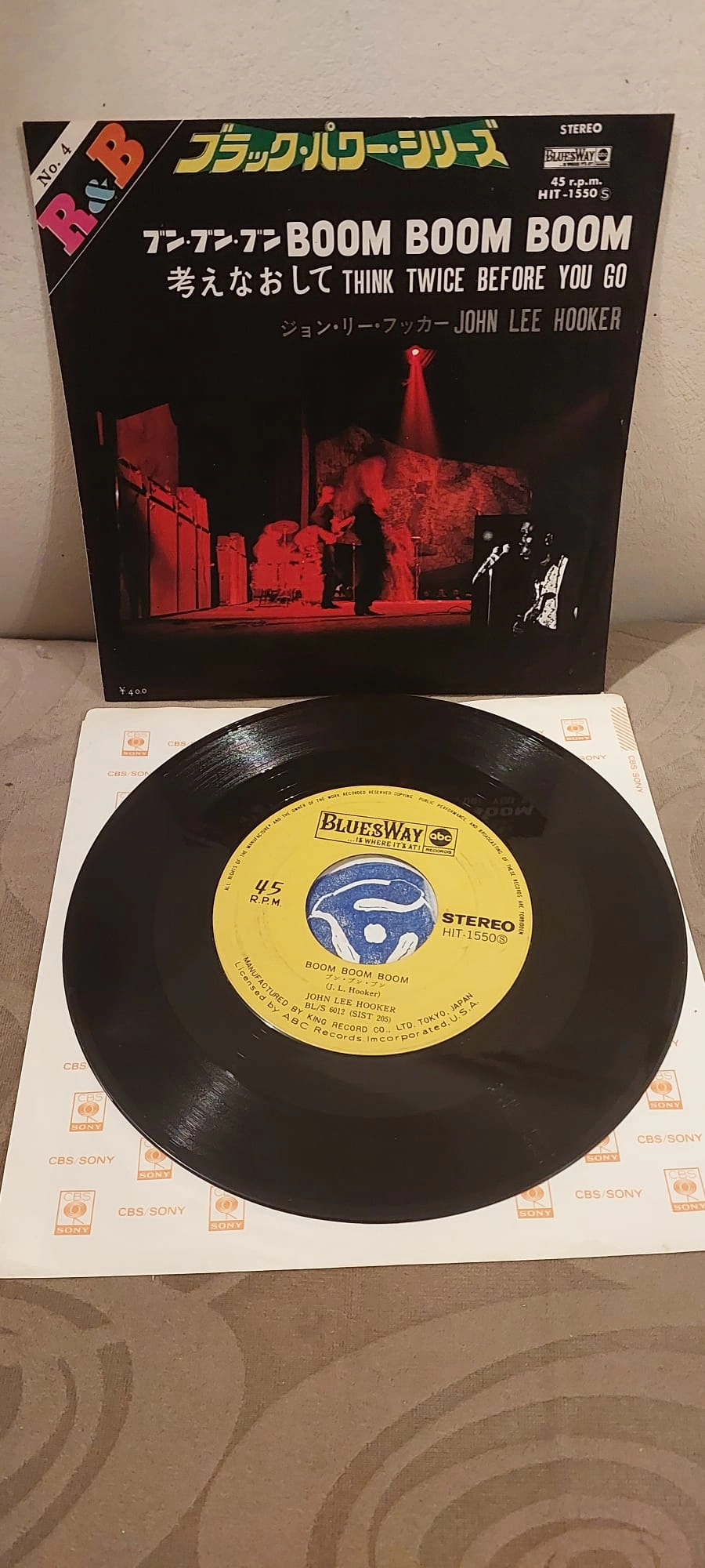 JOHN LEE HOOKER - Boom Boom Boom -1968 Japonya Basım 45lik Plak 2.el