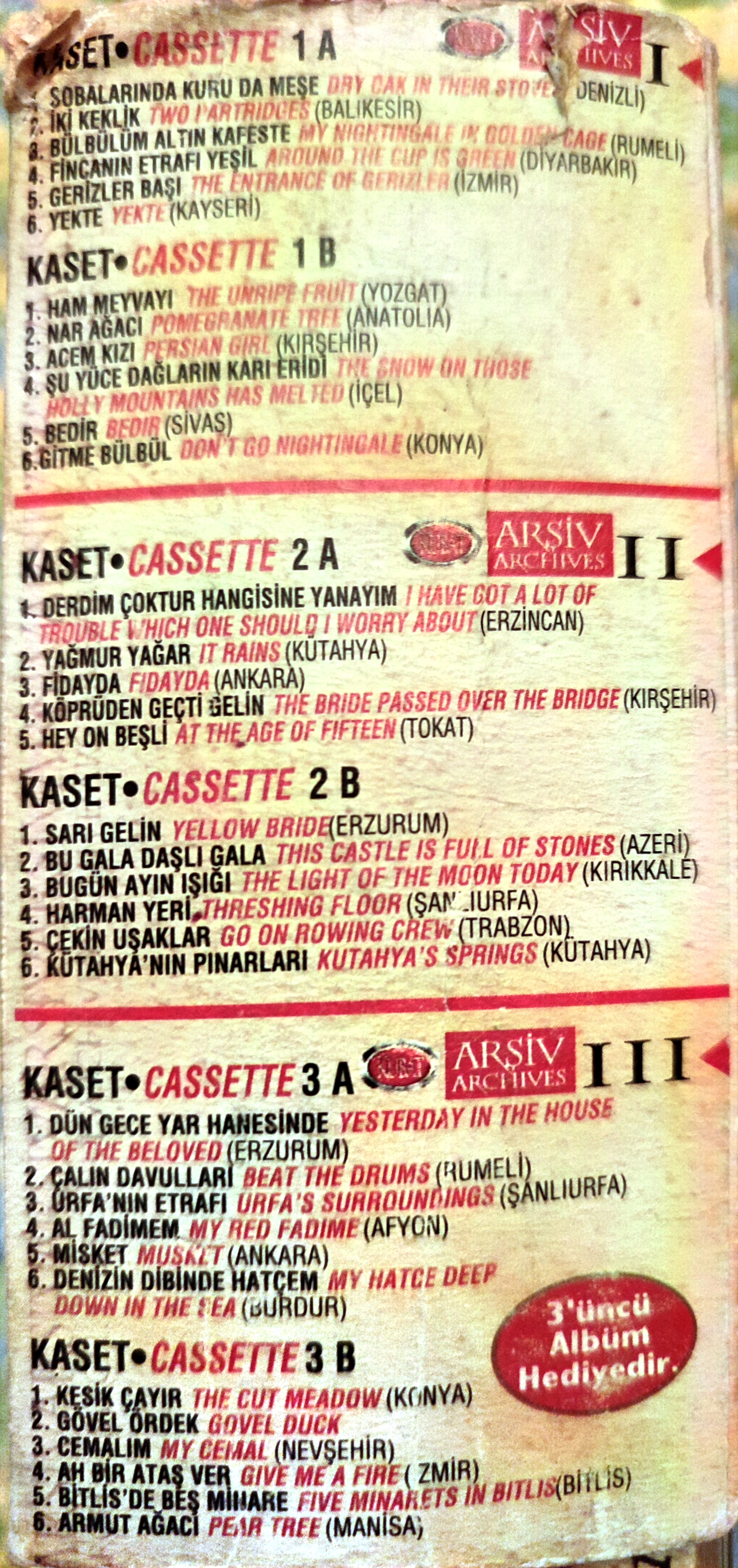 KUBAT - ARŞİV / ARCHIVES I-II-III - 3 Kaset Birarada  - 2000 Türkiye Basım Kaset Albüm 2. EL