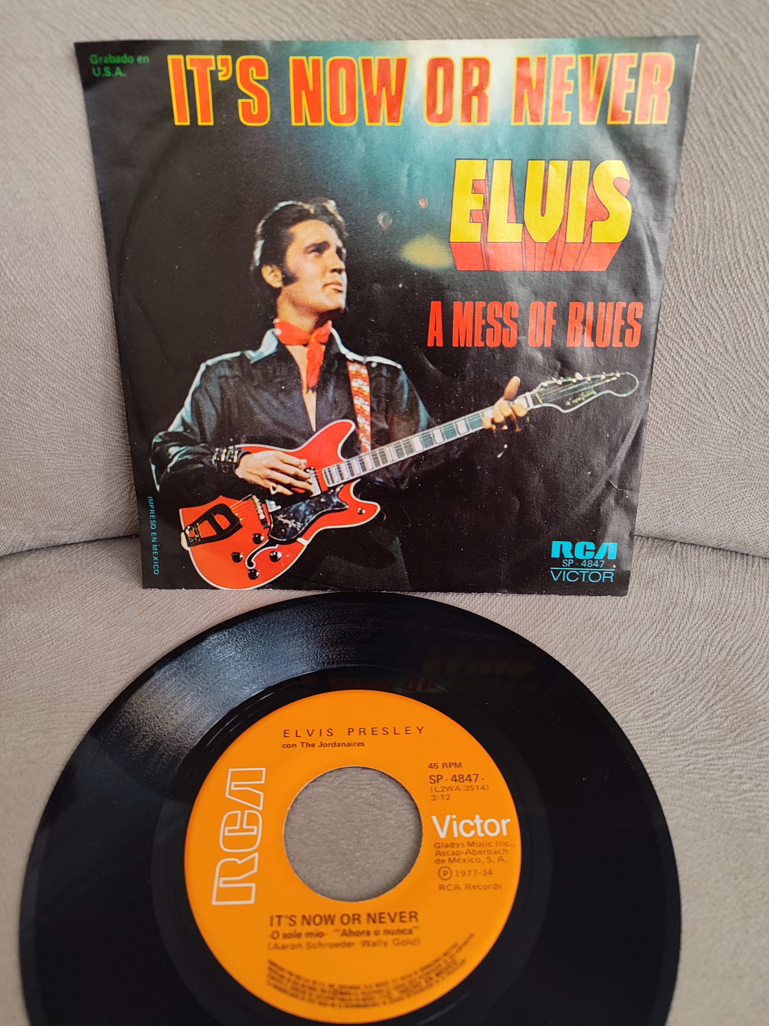 ELVIS PRESLEY  - It’s Now or Never - Meksika 1977 Basım 45lik Plak 2. EL