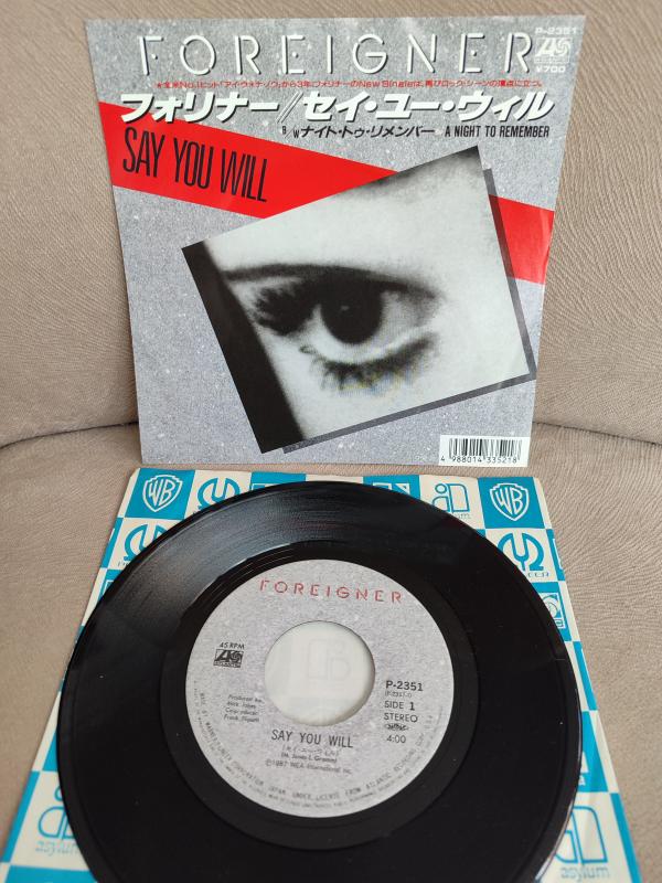 FOREIGNER - Say Yo Will- 1987 Japonya Basım 45lik Plak 2. EL