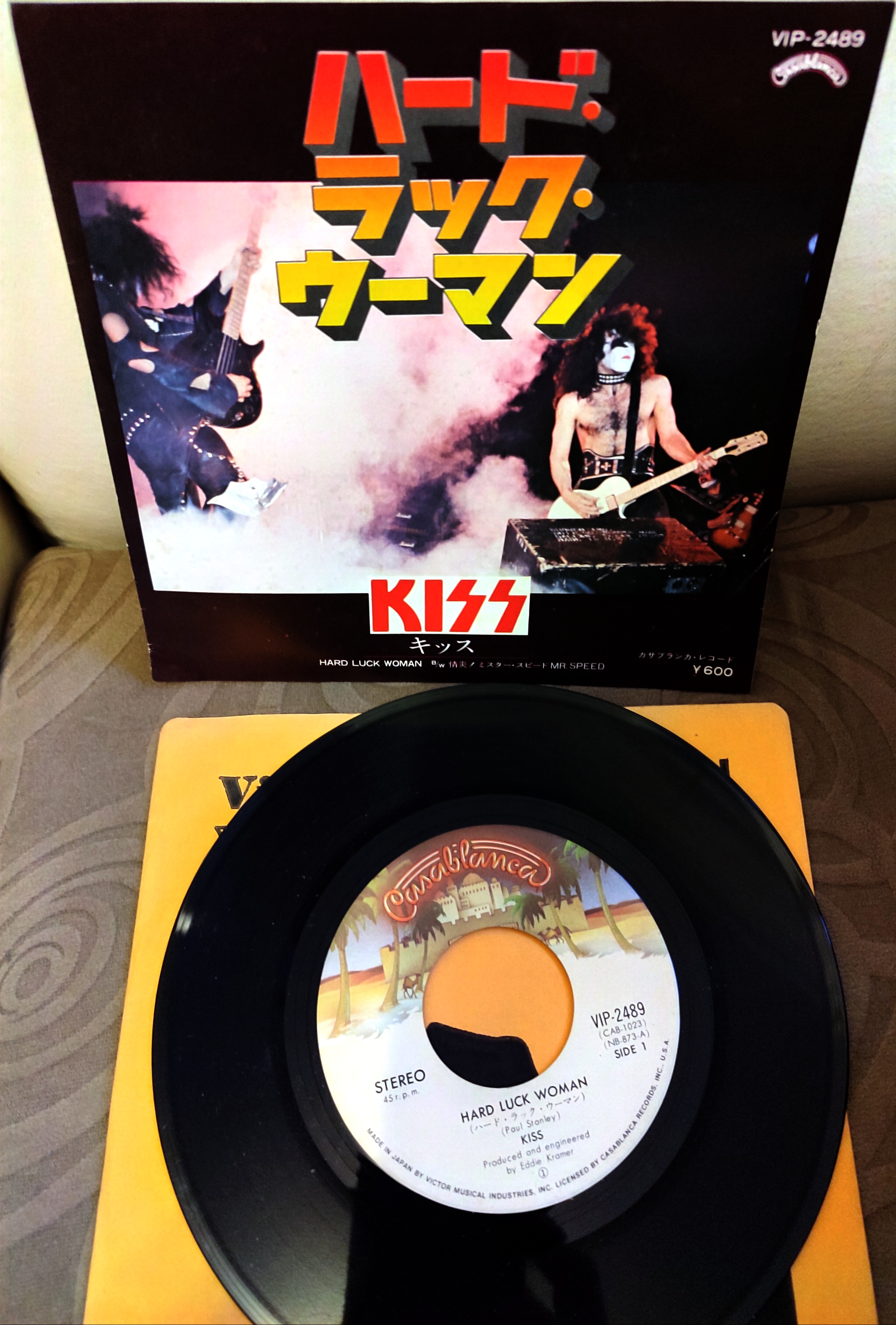 KISS - Hard Luck Woman / Mr. Speed -  1977 Japonya Basım 45lik Plak Temiz 2.el 
