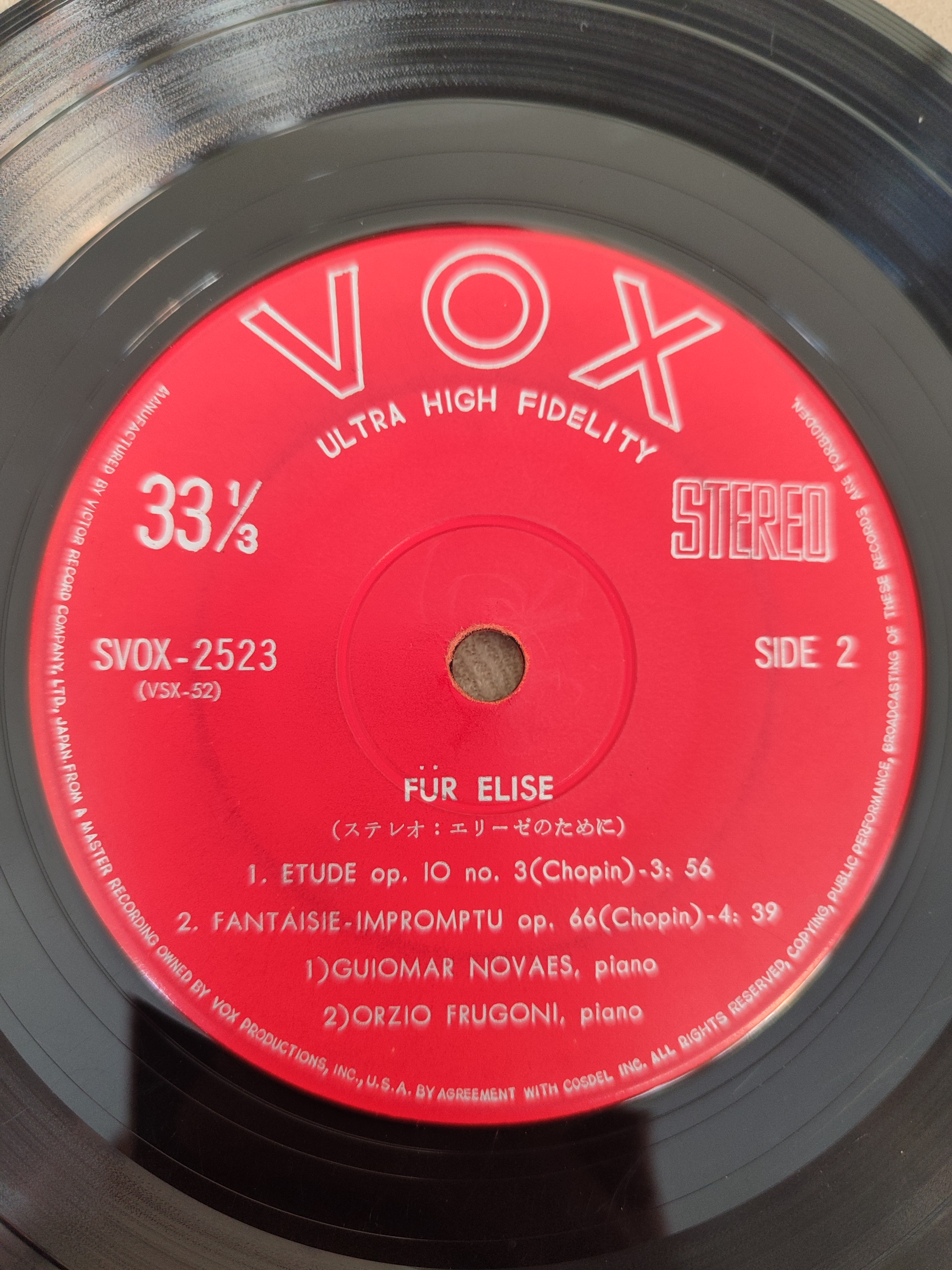 BEETHOVEN Für Elise / MOZART Turkish March vs. - 1965 Japonya  Basım  33lük Mini LP Plak 2. EL