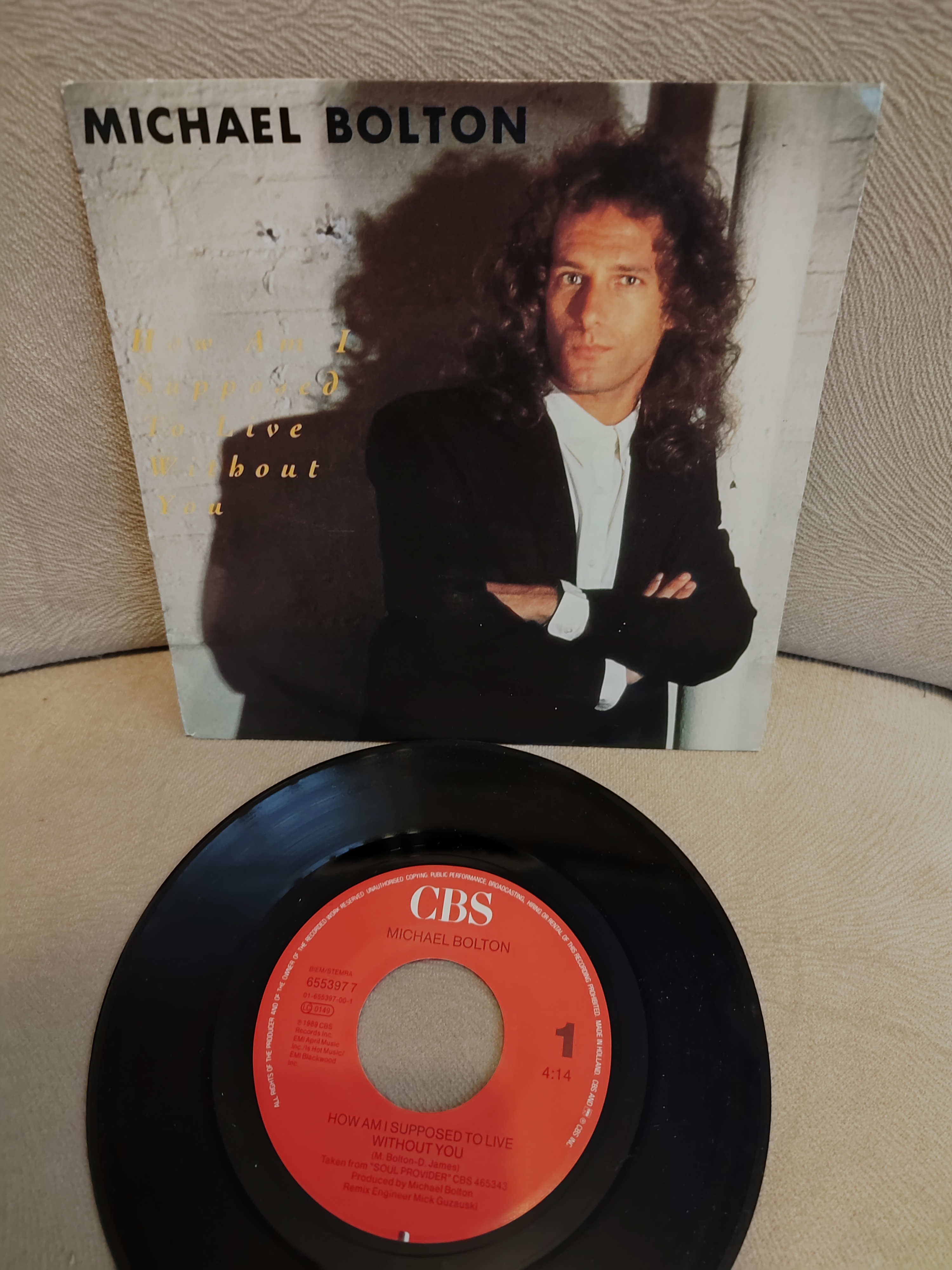 MICHAEL BOLTON - HOW AM I SUPPOSED TO LEAVE WITHOUT YOU - 1989 HOLLANDA BASIM 45 LİK PLAK 2. EL
