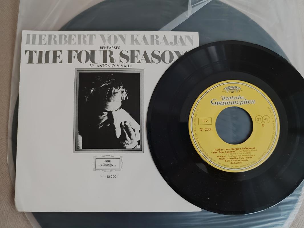 VIVALDI DÖRT MEVSİM - Karajan/Berlin Filarmoni 1973 Japonya Basım Plak Obi’li + POSTER + 45lik Plak