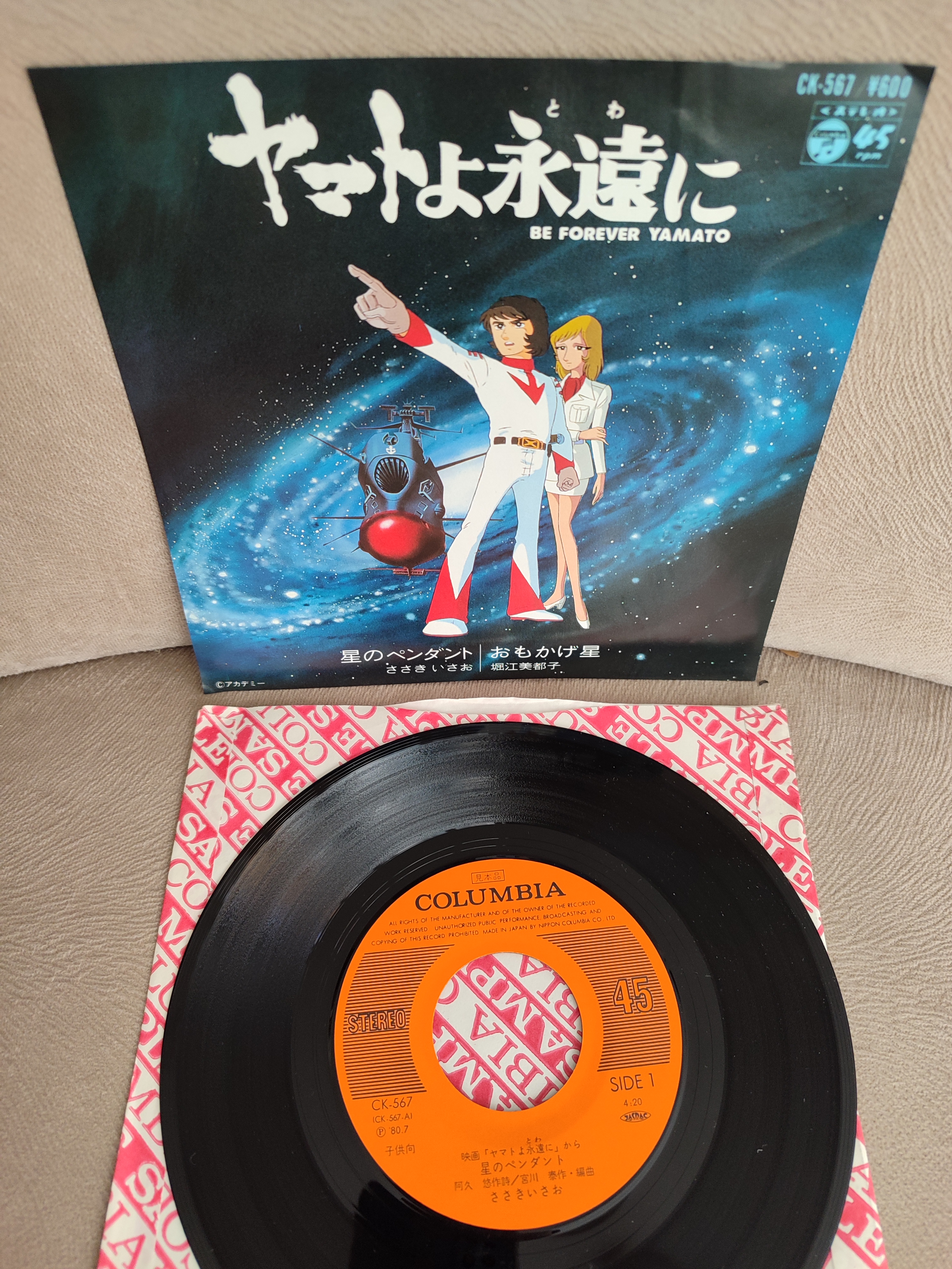 BE FOREVER YAMATO  - Çizgi Film Müziği - 1980 Japonya Basım 45’lik Plak Temiz 2. el