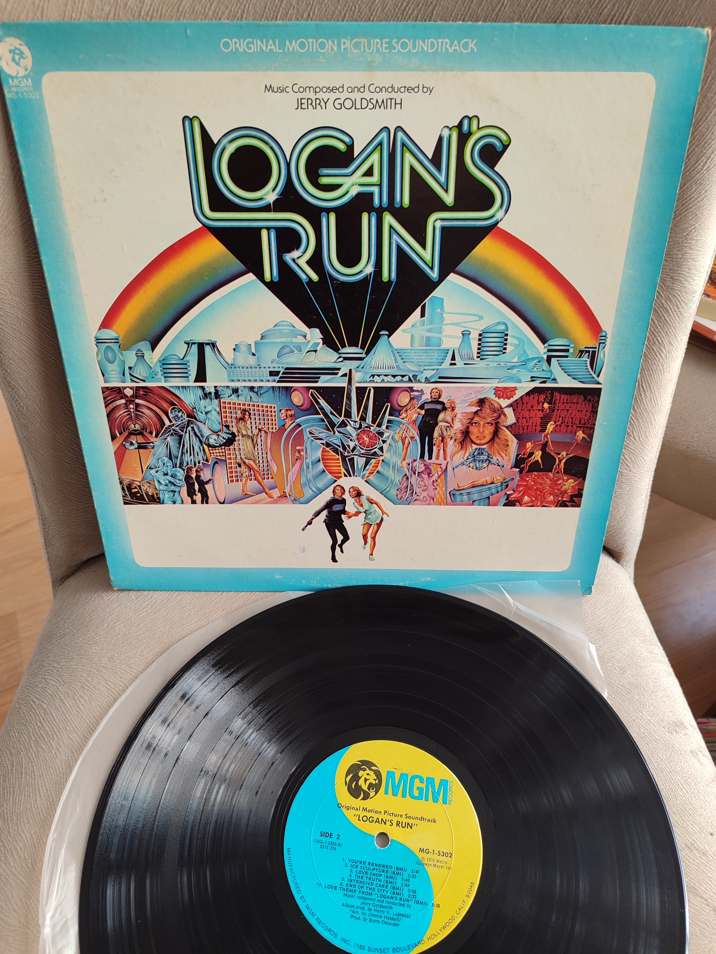 LOGAN’S RUN - Jerry Goldsmith  1976 USA Basım 33 lük Soundtrack LP Plak 2. el