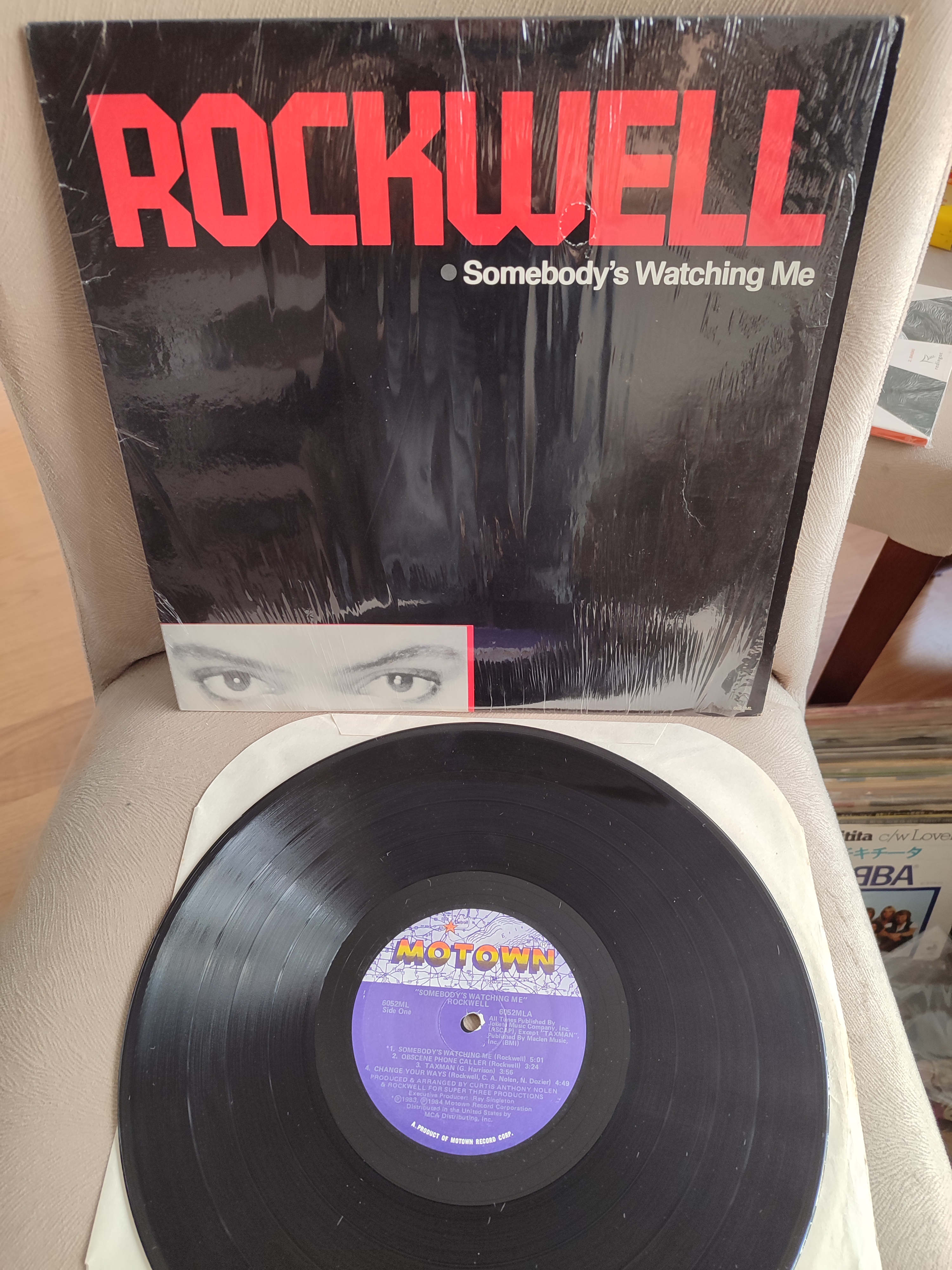 ROCKWELL - Somebody’s Watching Me - 1984 USA Basım 33 Lük LP Albüm Plak / Knife Bu Albümde 2. el