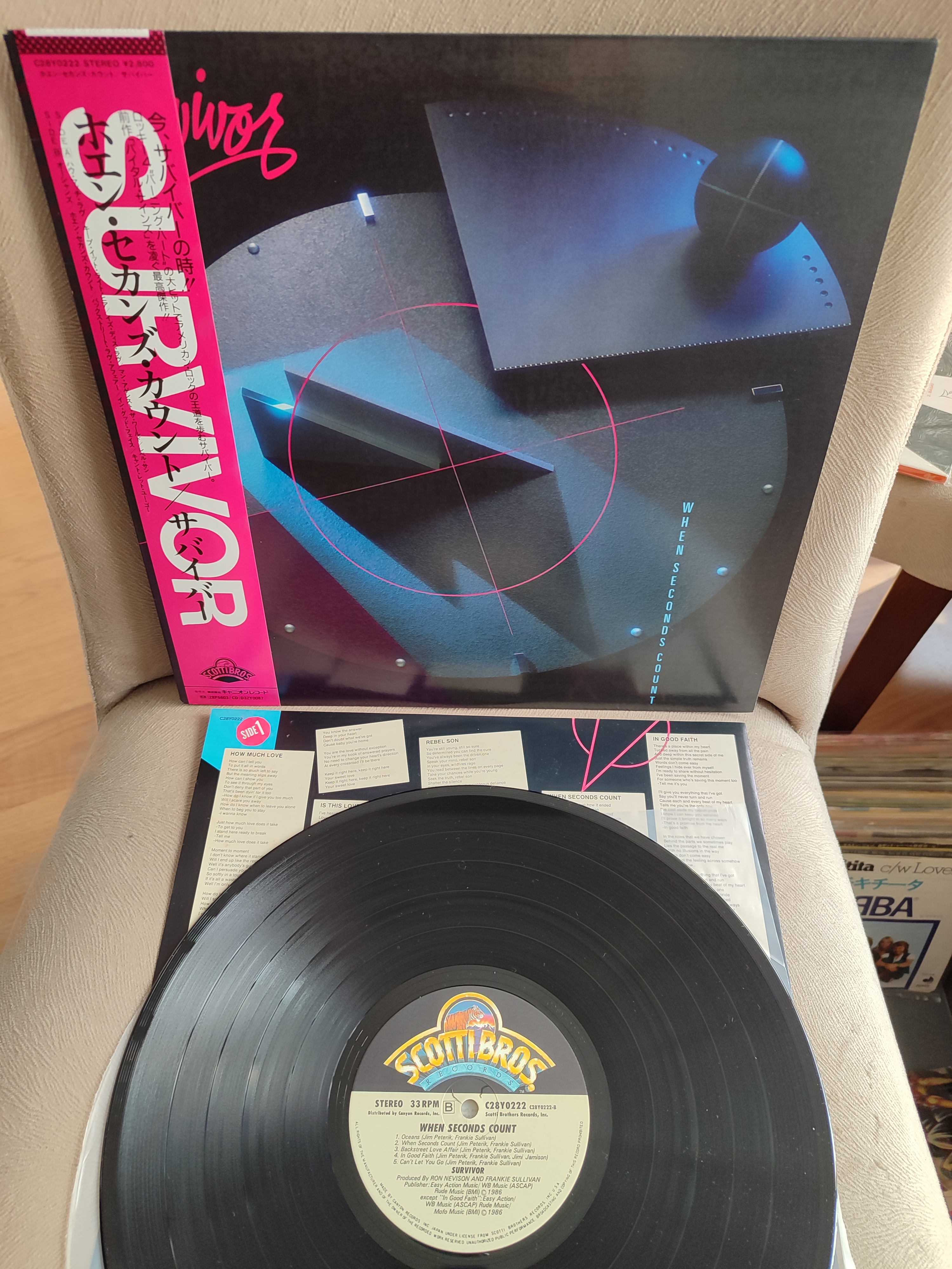 SURVIVOR - When Seconds Count - 1986 Japonya Basım 33 lük LP Plak Albüm - Obi’li Temiz 2. el