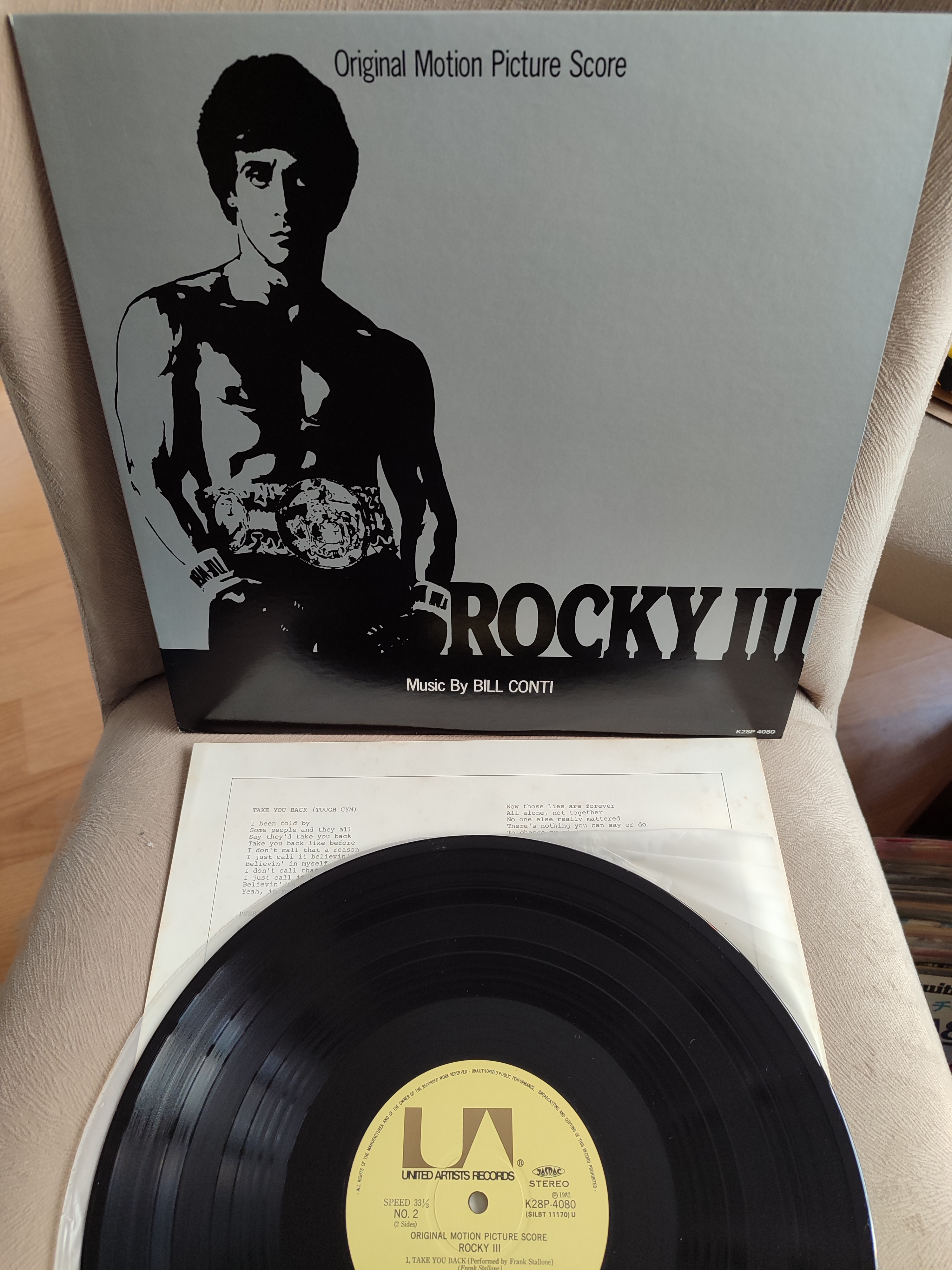 ROCKY III - Bill Conti  - 1982 Japonya Basım 33 lük Soundrack Plak Albüm - Obi’siz Temiz 2. el