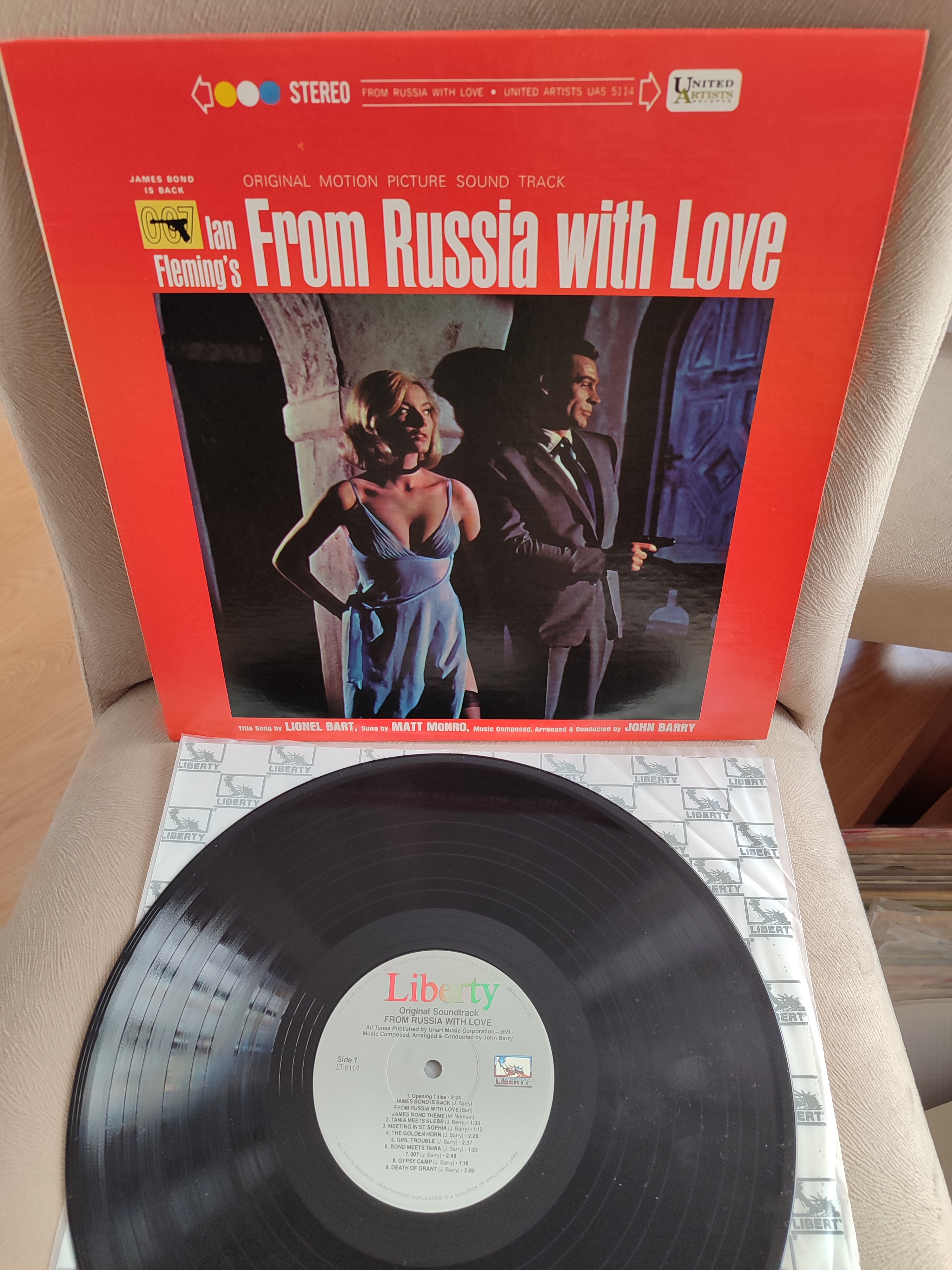 007 JAMES BOND / From Russia With Love  - Soundtrack - 1963 USA  Basım - 33lük LP Plak Albüm 2.EL