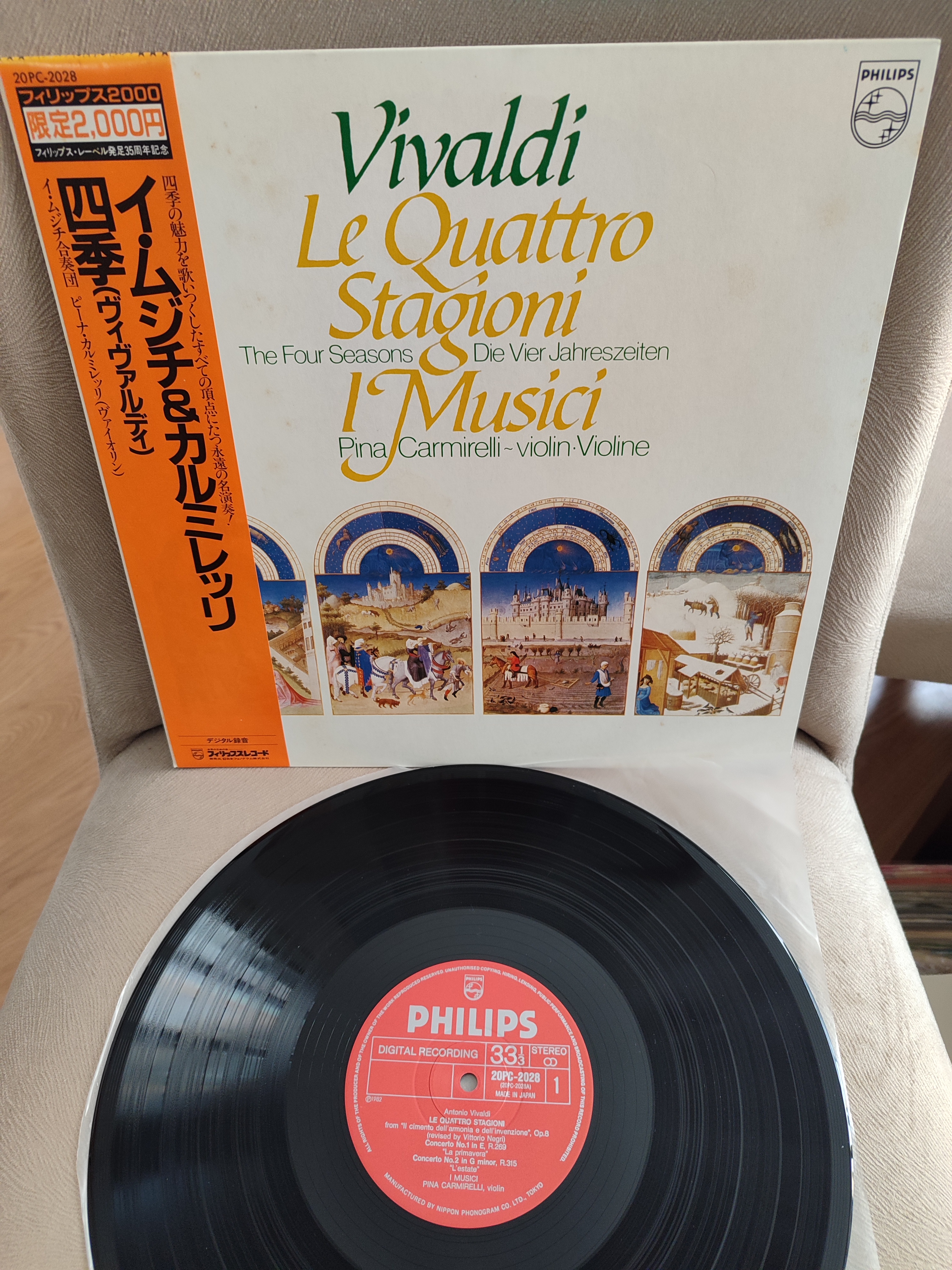 VIVALDI - Dört Mevsim - Pina Carmirelli - 1982 Japonya Basım - 33lük LP Plak Albüm -Obi’li 2. EL