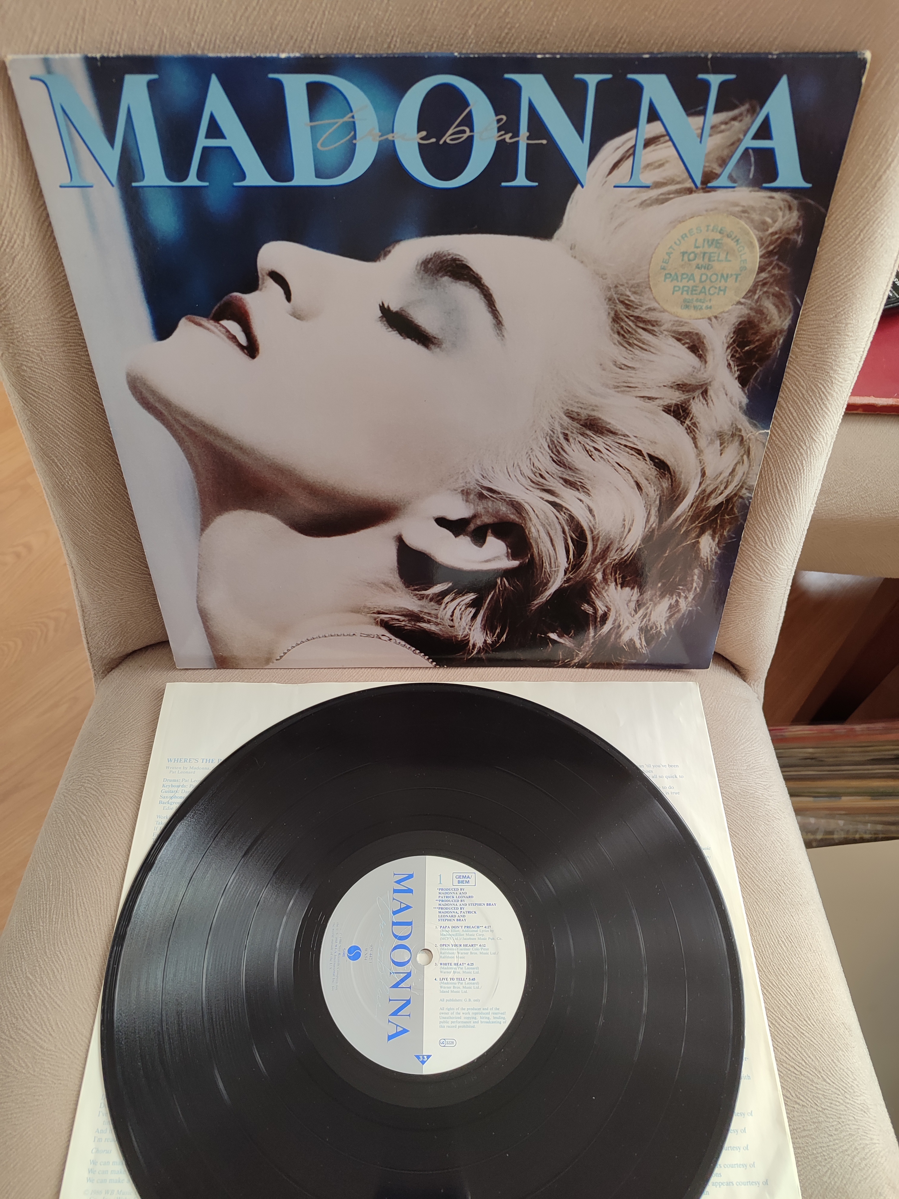 MADONNA - True Blue - Almanya 1986 Basım Albüm - 33 lük LP Plak 2. EL