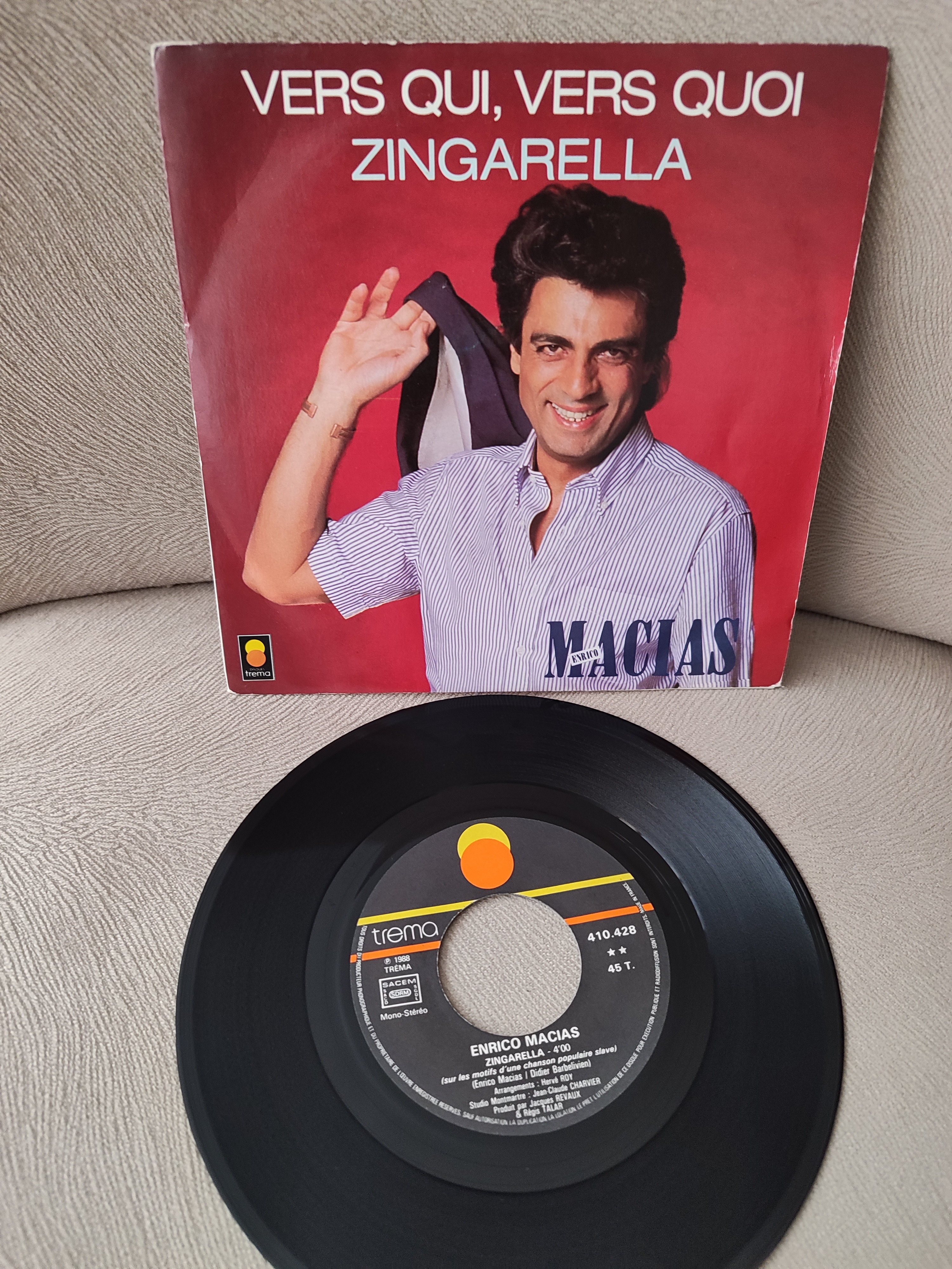 ENRICO MACIAS - Zingarella  - 1988 Fransa Basım 45 LİK PLAK 2. el