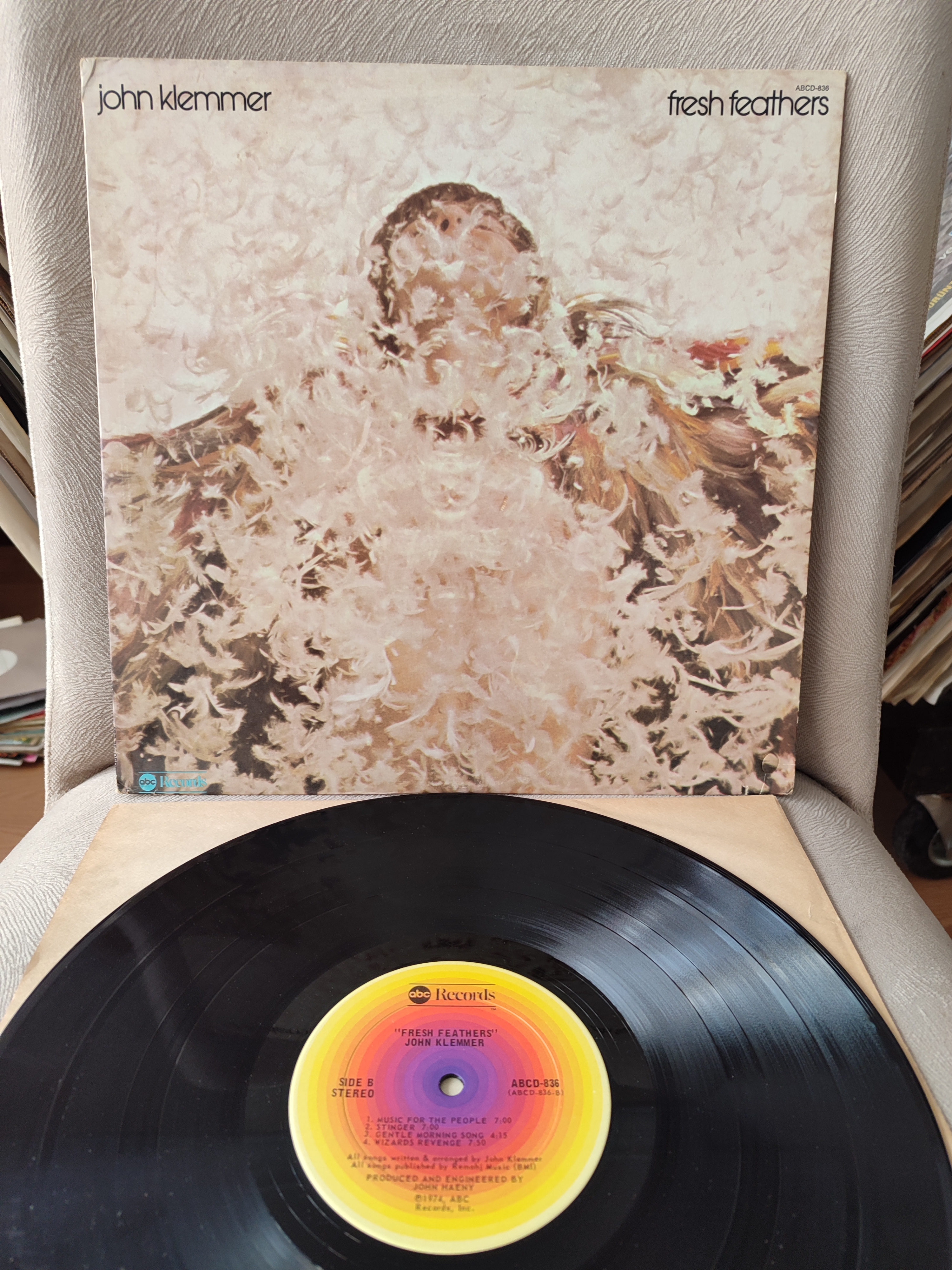 John Klemmer ‎– Fresh Feathers - 1974 USA Basım Albüm  LP Plak -  Soul Jazz - 2. EL