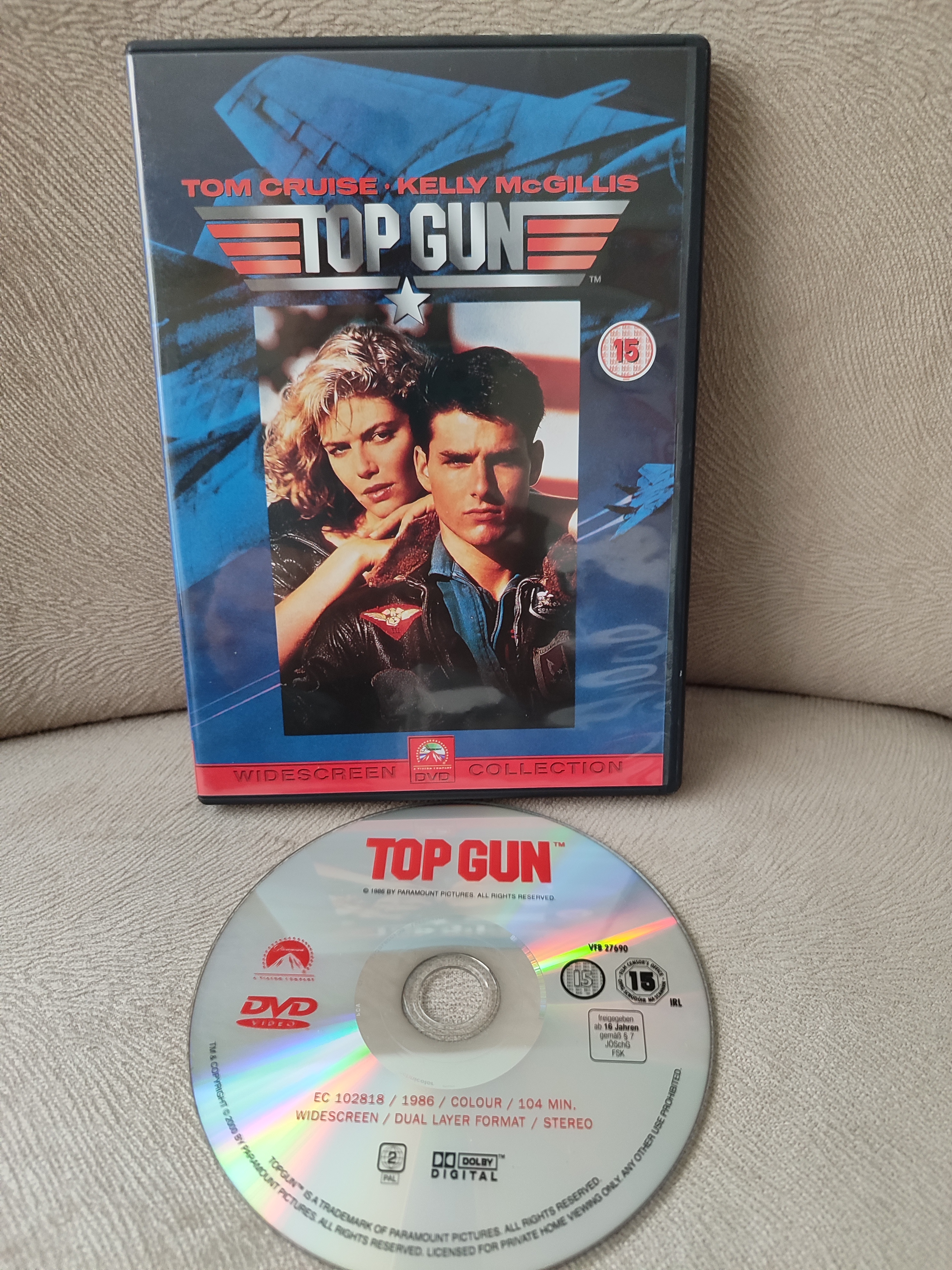 TOP GUN - Tom Cruise  - DVD Film / Yabancı Basım Türkçe Altyazı Vardır - 2. EL
