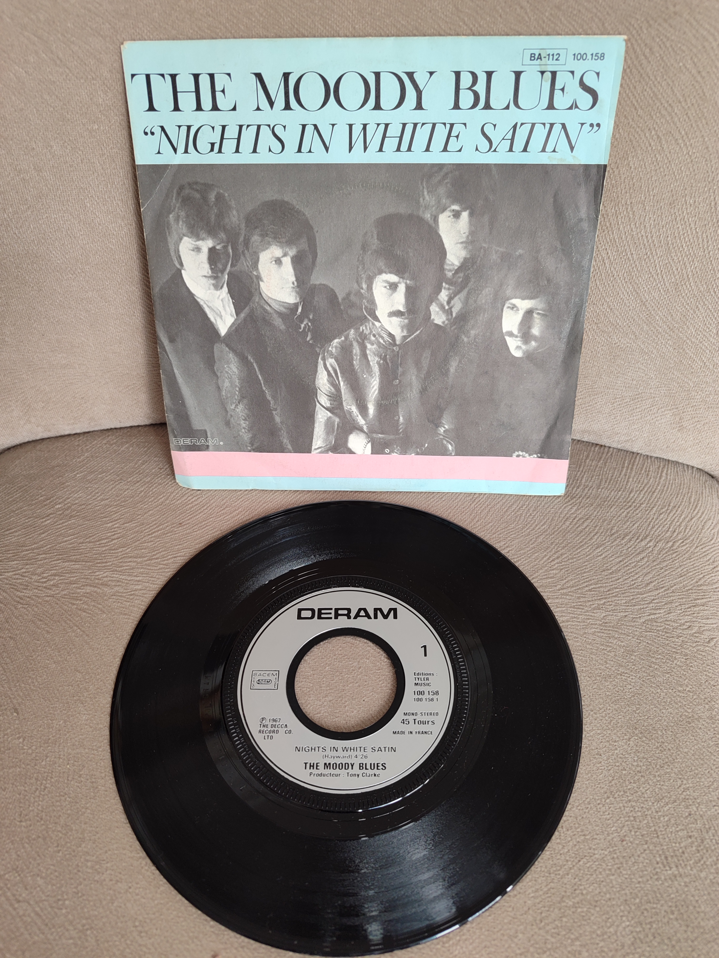 THE MOODY BLUES - Nights In White Satin - 1980 Fransa  Basım 45lik Plak 2. EL
