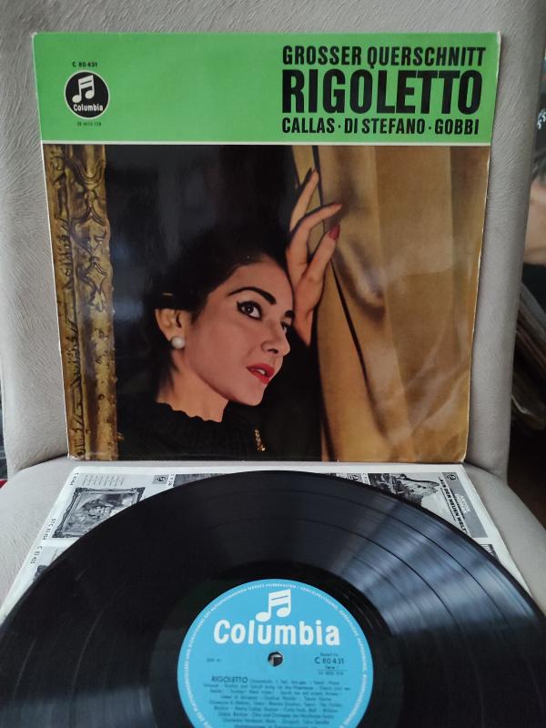 MARIA CALLAS - Rigoletto Grosser Querschnitt - 1958 Almanya Basım 33 lük Plak LP 2.EL