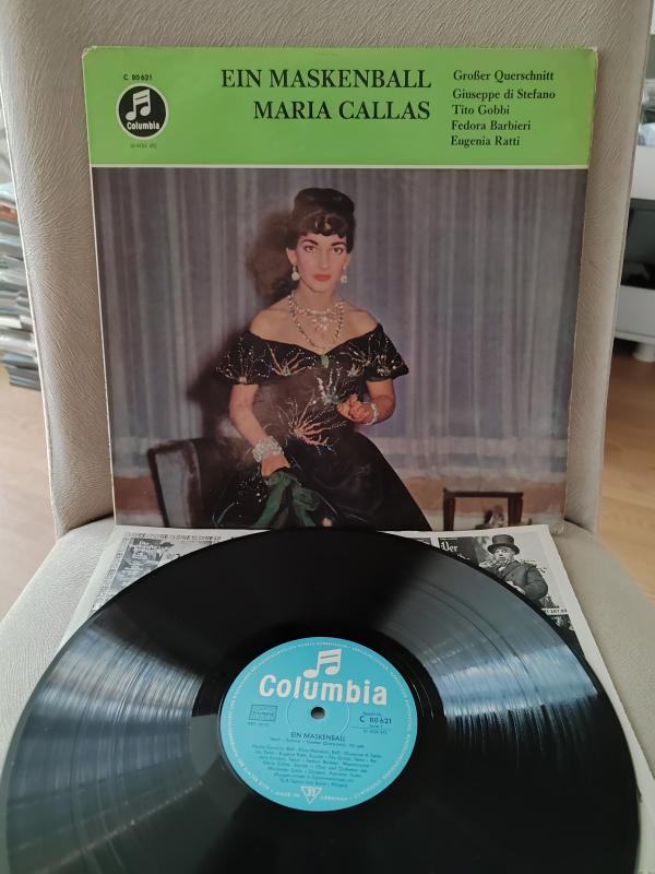 MARIA CALLAS  -Ein Maskenball (Grosser Querschnitt) - 1967 Almanya Basım Albüm 33 lük Plak LP 2.el