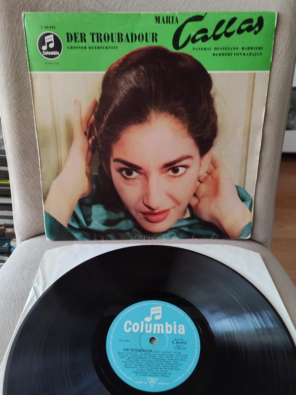 MARIA CALLAS - Der Troubadour - 1960 Almanya Basım Albüm 33 lük Plak LP 2.el