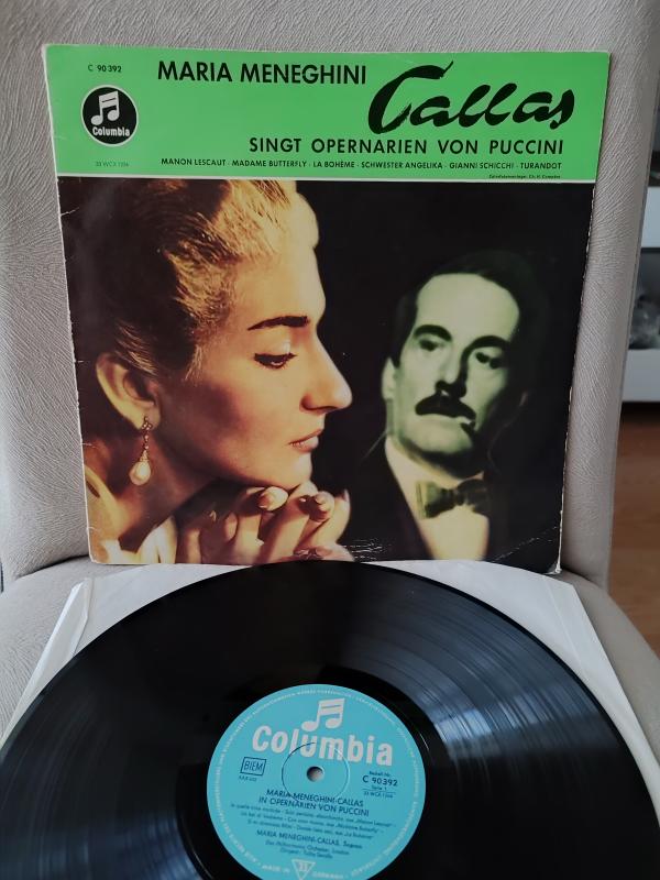 MARIA MENEGHINI CALLAS - Singt Puccini 1954 Almanya Basım Albüm 33 lük Plak LP 2.el
