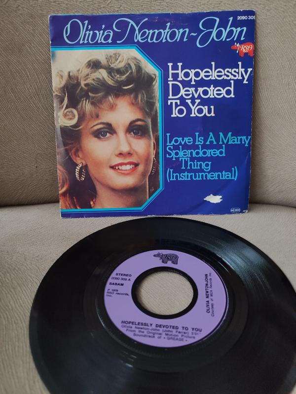 Olivia Newton-John - Hopelessly Devoted To You 1978 Almanya Basım 45 lik Plak 2.el
