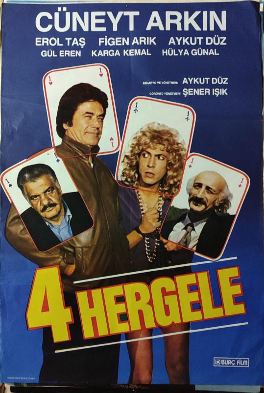 4 HERGELE-CÜNEYT ARKIN/EROL TAŞ-FİLM AFİŞİ