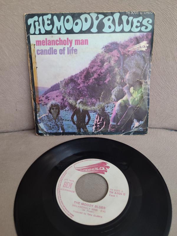 THE MOODY BLUES - MELANCHOLY MAN - 1970 FRANSA BASIM  45 LİK PLAK - Açıklamayı Okuyunuz