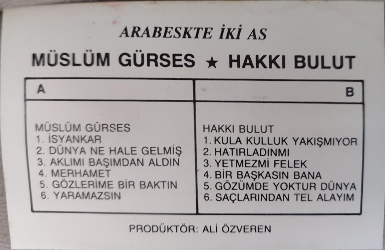 Müslüm Gürses / Hakkı Bulut ‎- Arabeskte 2 As -  Türkiye Basım Kaset Albüm 2.EL
