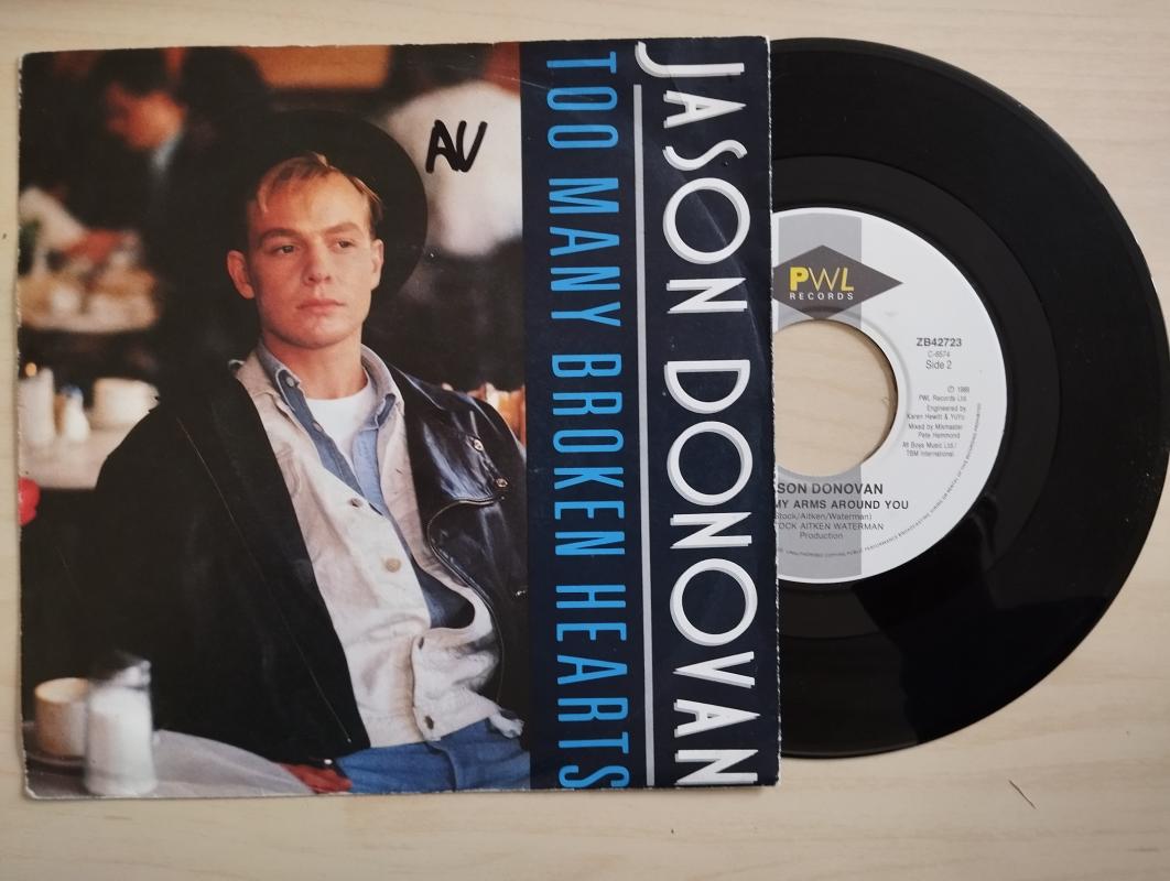 JASON DONOVAN - TOO MANY BROKEN HEARTS - 1989 HOLLANDA BASIM 45 LİK PLAK-2.EL