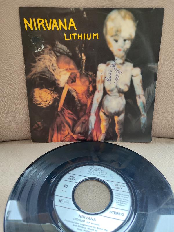 NIRVANA - Lithium - 1991 Almanya  Basım Nadir 45lik Plak 2. el