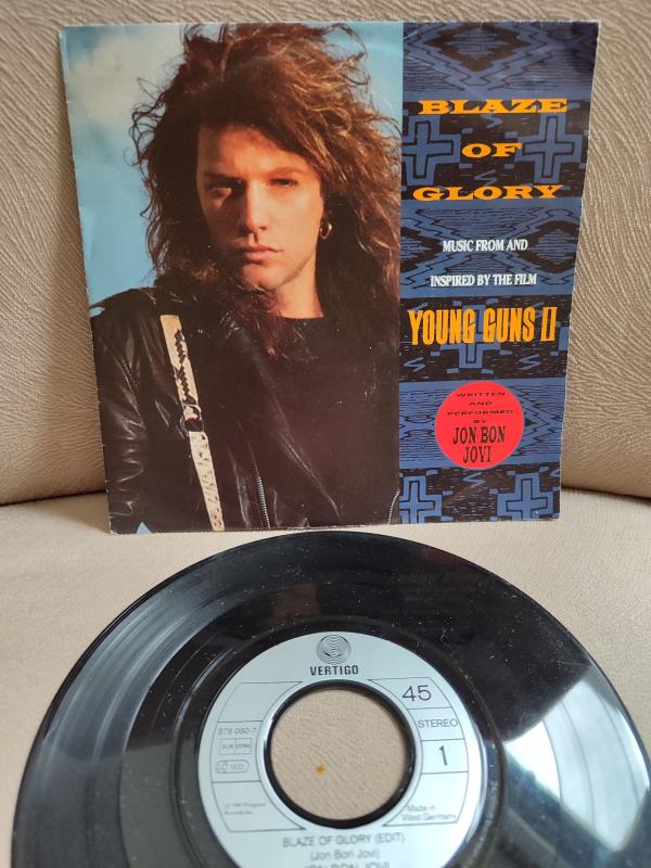 BON JOVI  Blaze of Glory 1990 Hollanda Basım 45 lik Plak 2.el
