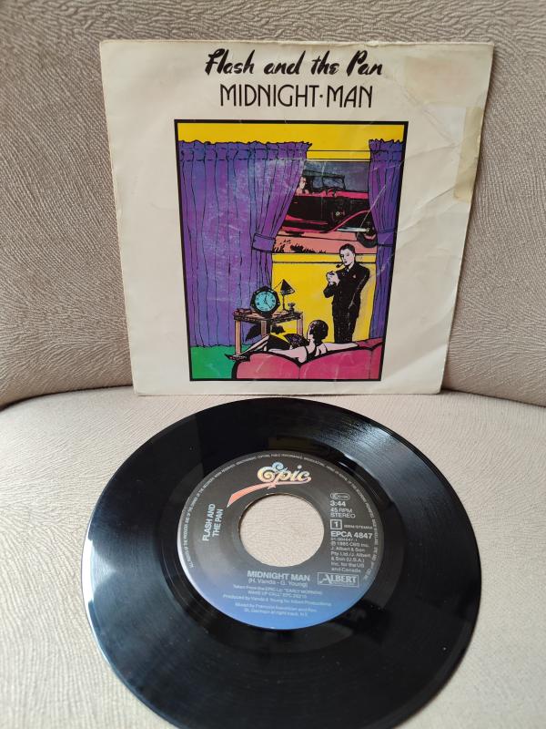 Flash And The Pan ‎- Midnight Man - 1985 Hollanda Basım 45 lik Plak 2.el