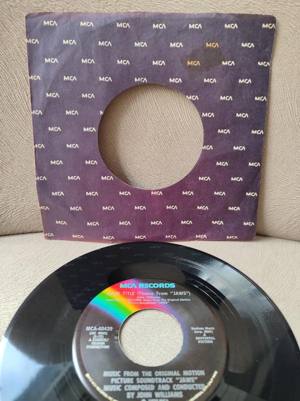 JAWS Film Müziği - Jaws Theme -  John Williams - 1975 USA Basım  45lik Plak 2.el