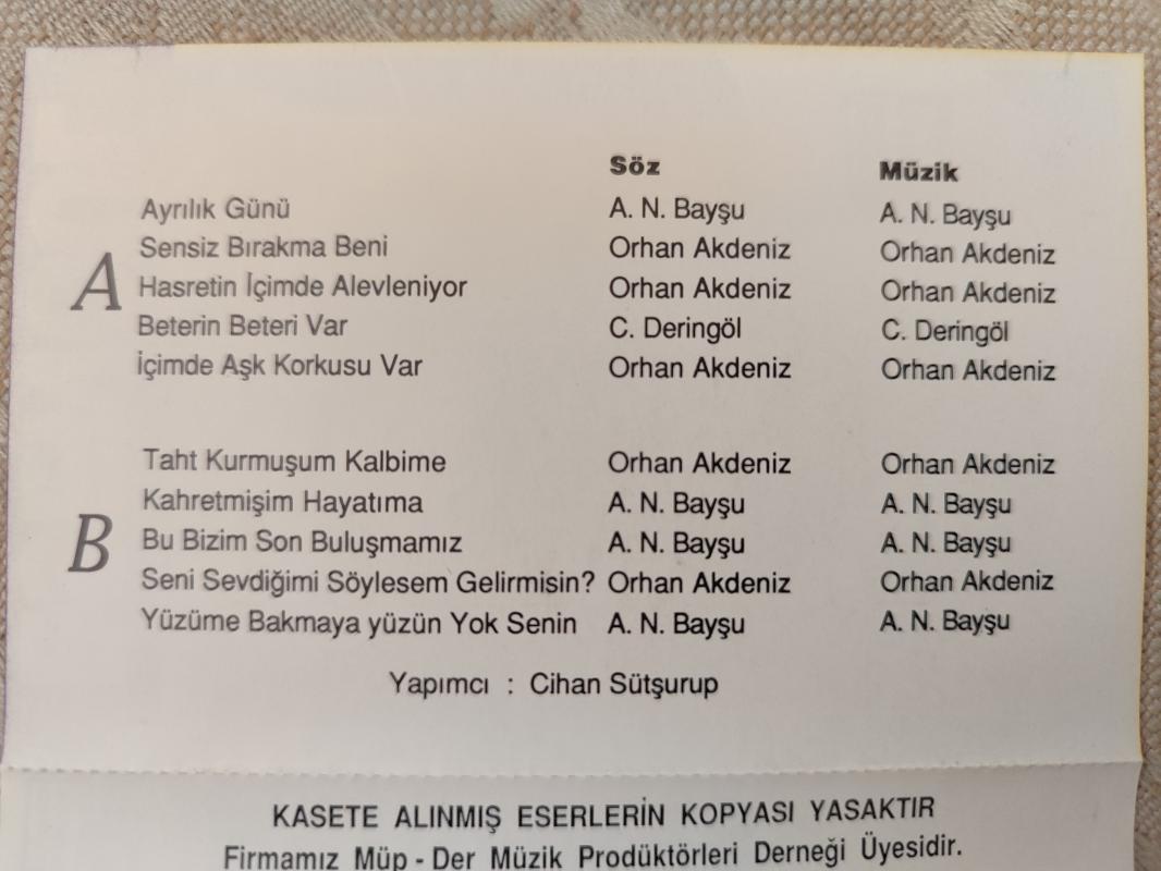 ESENGÜL 5 - 1988 Türkiye Basım Kaset Albüm 2.EL